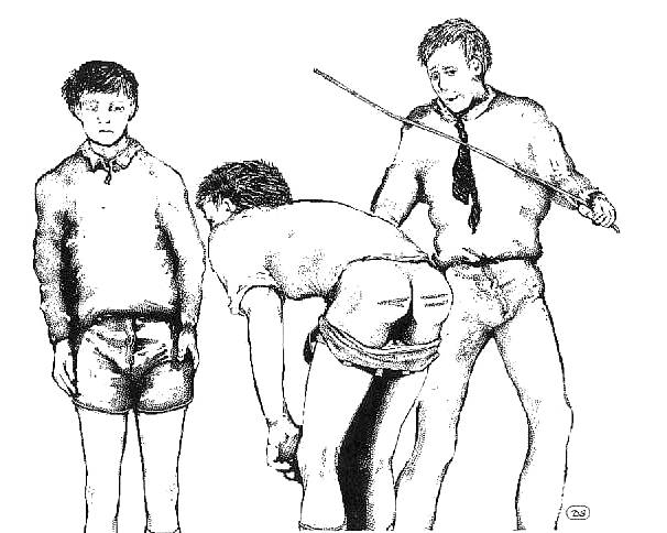 caned with pants down